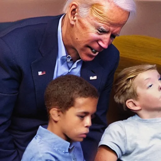 Prompt: a candid photo of joe biden smoking crack cocaine with his son.