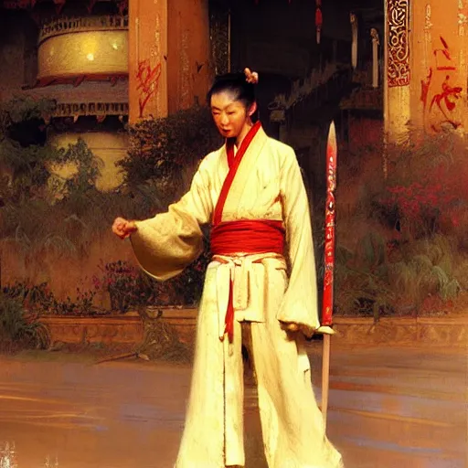 Image similar to wuxia, painting by gaston bussiere, craig mullins, j. c. leyendecker