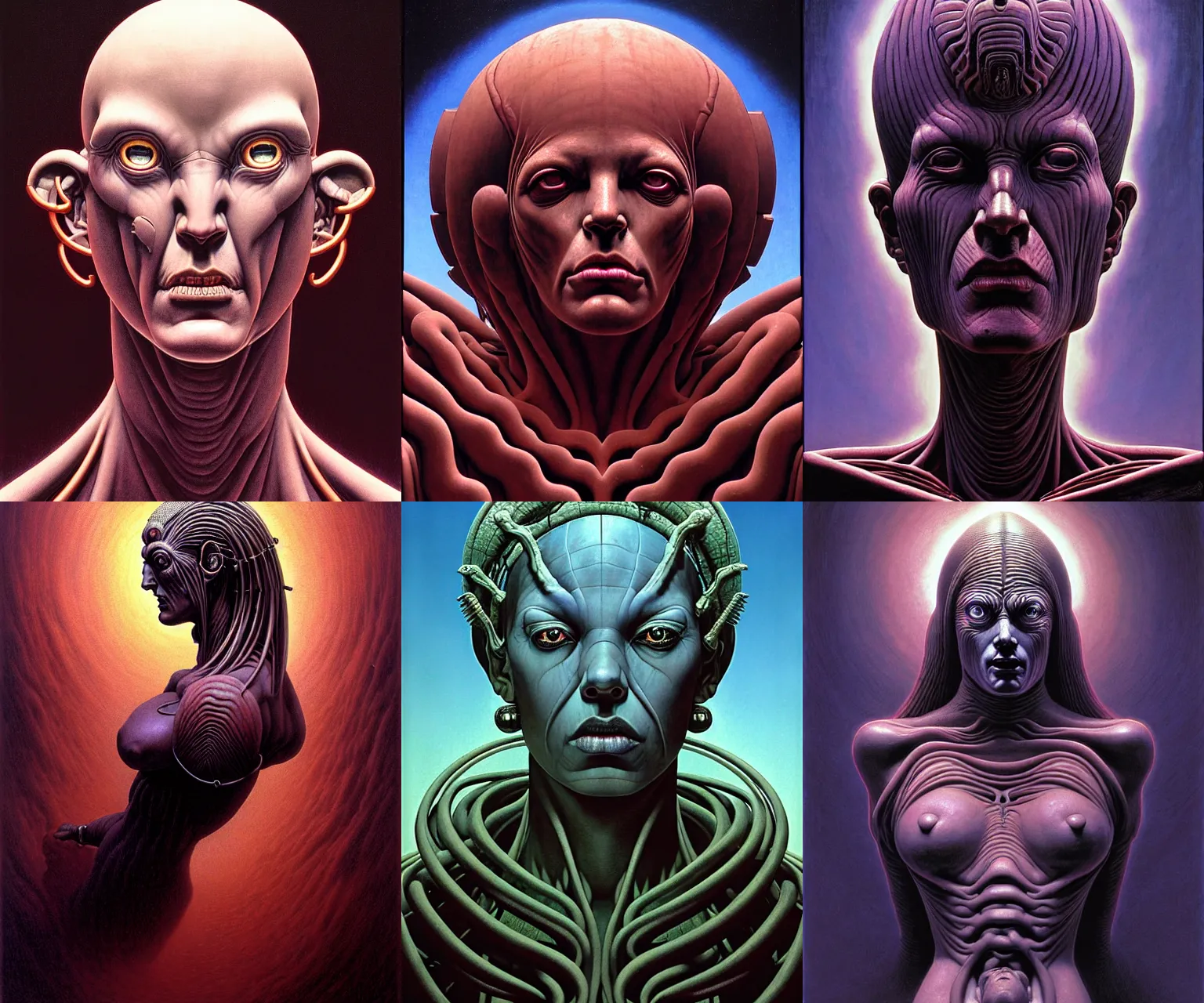 Prompt: a cinematic masterpiece bust portrait of a colossal gothic blockchain cyberpunk demon goddess of grief, sorrow and despair, head and upper body only, by Wayne Barlowe, by Alex Grey, by Tim Hildebrandt, by Bruce Pennington, by Zdzisław Beksiński, by Paul Lehr, by Antonio Canova, by Caravaggio, by by Jacques-Louis David, oil on canvas, masterpiece, trending on artstation, featured on pixiv, cinematic composition, astrophotography, dramatic pose, beautiful lighting, sharp, details, details, details, hyper-detailed, no frames, HD, HDR, 4K, 8K