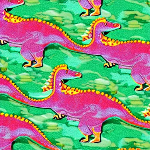 Prompt: dinosaurs on lsd