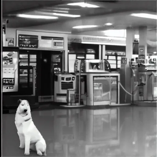 Image similar to “cctv footage of dog in gas station”