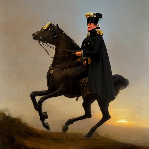 Prompt: Napoleon Bonaparte presenting his new electric scooter by Jeremy Lipkin and Giuseppe Dangelico Pino, oil on canvas, epic pose, cinematic, poster, 8k