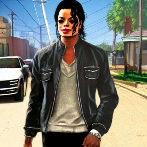 Image similar to michael jackson as a gta v cover art