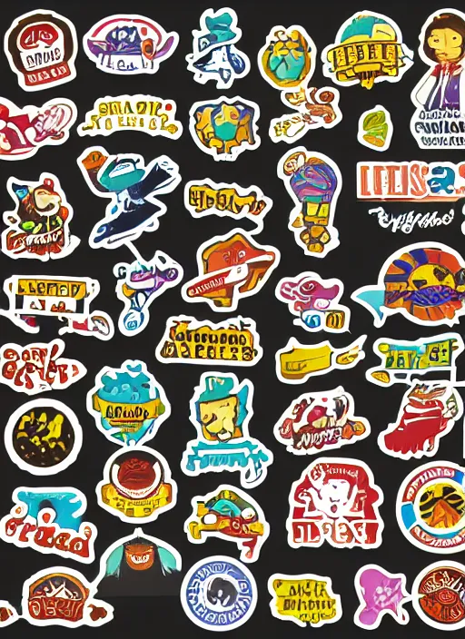 Image similar to unused sticker sheet, stickers, design, 2 0 px gap between,