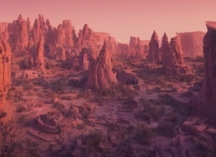 Image similar to a sandstone city in a desert. intricate artwork by Tooth Wu and wlop and beeple. octane render, hyper realism, 8k