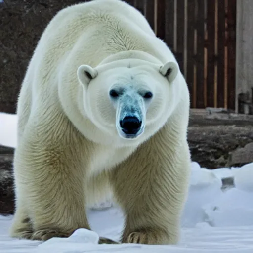 Prompt: a polar bear getting interrogated