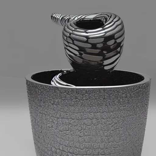 Image similar to bright wavy japanese galaxy cylinder snake hearse bucket jar, by valentine hugo and alberto giacometti and michelangelo, cubist, matte painting, rendered in cinema 4 d