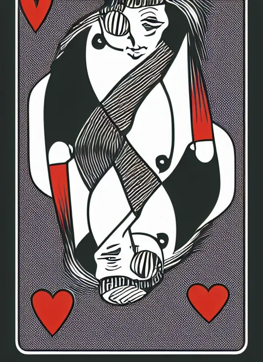 Image similar to playing card called the pregnant queen, 2D, vector art in the style of bycicle decks,