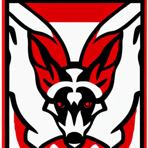 Image similar to military logo that involves foxes, white and red color scheme