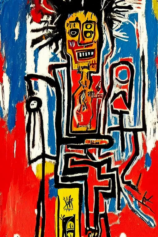 Image similar to beautiful detailed tarot cards painting by jean - michel basquiat