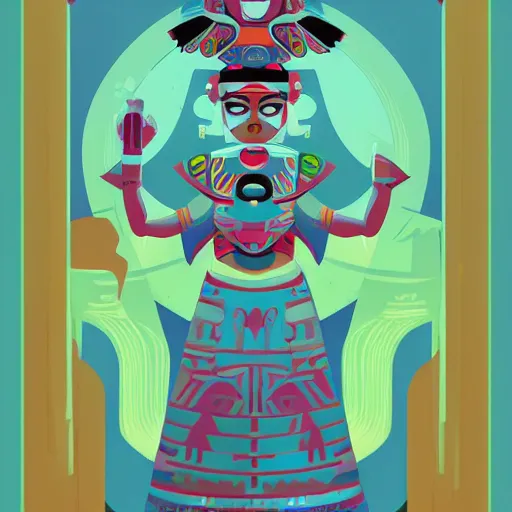 Image similar to mayan priestess, sharp focus, james gilleard, print, game art