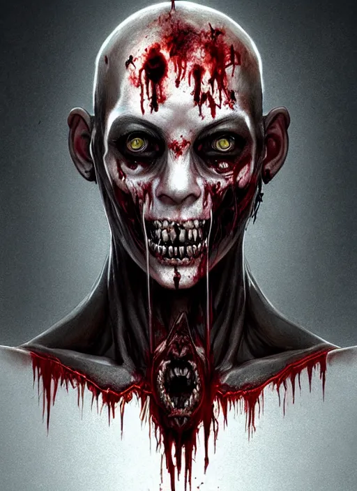 Image similar to symmetry!! portrait of zombie warrior, horror, highly detailed, unreal engine 5, artstation, concept art, smooth, sharp focus, art by greg rutkowski