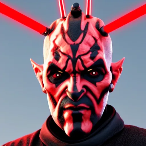 Image similar to realistic 8k render of darth maul as grogu