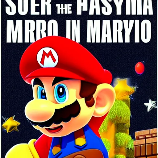 Image similar to super mario in the style of a polish movie poster