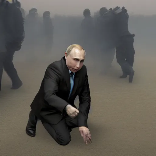 Image similar to putin dying through gas, 8k, photorealistic,