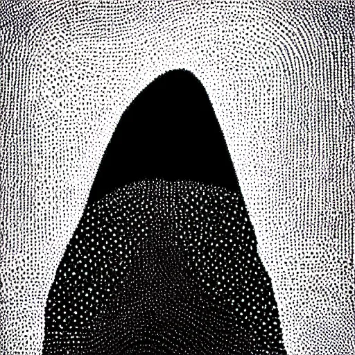 pointilism, black and white, dot art, dark, ominous,, Stable Diffusion