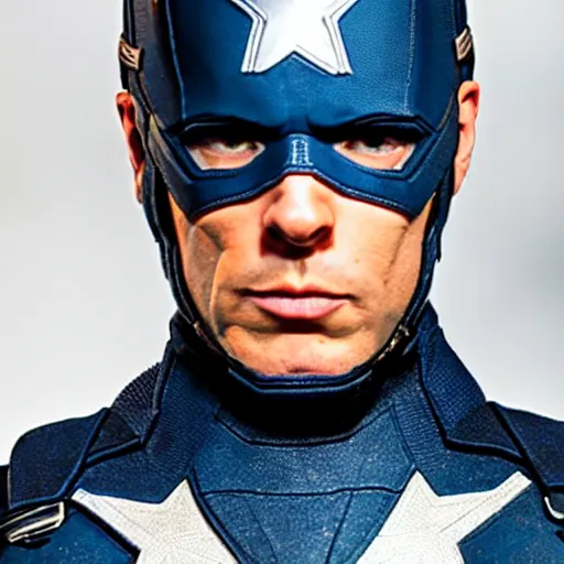 Prompt: Photograph of Romain Ximenes as Captain America