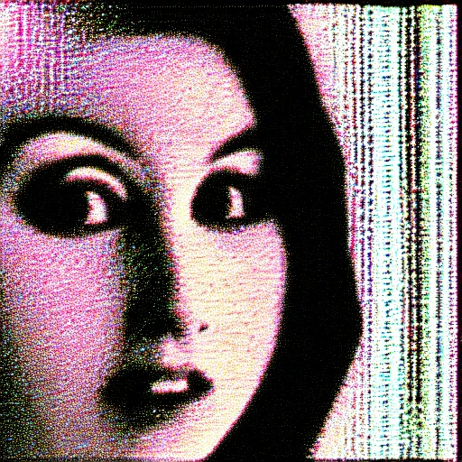 Image similar to vhs static overlay of marian apparition, vhs, 1 9 9 0, highly realistic, highly detailed, vhs noise static, black and white, vhs glitch