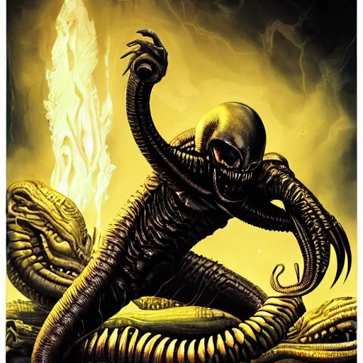 Image similar to scorn giger venom alien doom zdislaw bekinski horror hell alien tentacles, pixar style, by tristan eaton stanley artgerm and tom bagshaw.