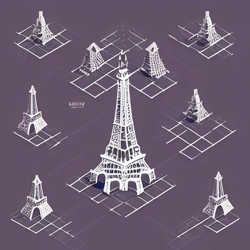 Image similar to “isometric eiffel tower”