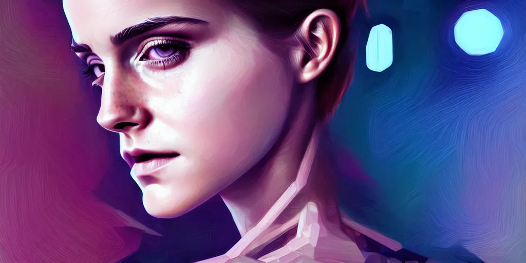 Prompt: hyperrealistic portrait of Emma Watson, full body portrait, well lit, intricate abstract. cyberpunk, intricate artwork, by Tooth Wu, wlop, beeple, in the style of Jin Kagetsu, James Jean and wlop, highly detailed, sharp focus, intricate concept art, digital painting, ambient lighting