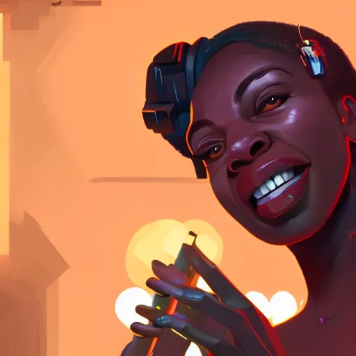 Image similar to Highly detailed portrait of a cyborg nina simone singing in a speakeasy unreal engine, fantasy art by lois van baarle, global illumination, detailed and intricate environment