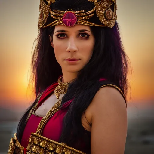 Prompt: High resolution!! real life goddess Ishtar portrait, Canon, Cinematic lights, 8K