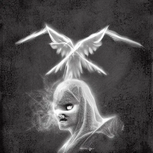 Prompt: ghost+evil+bird, dark theme, digital art