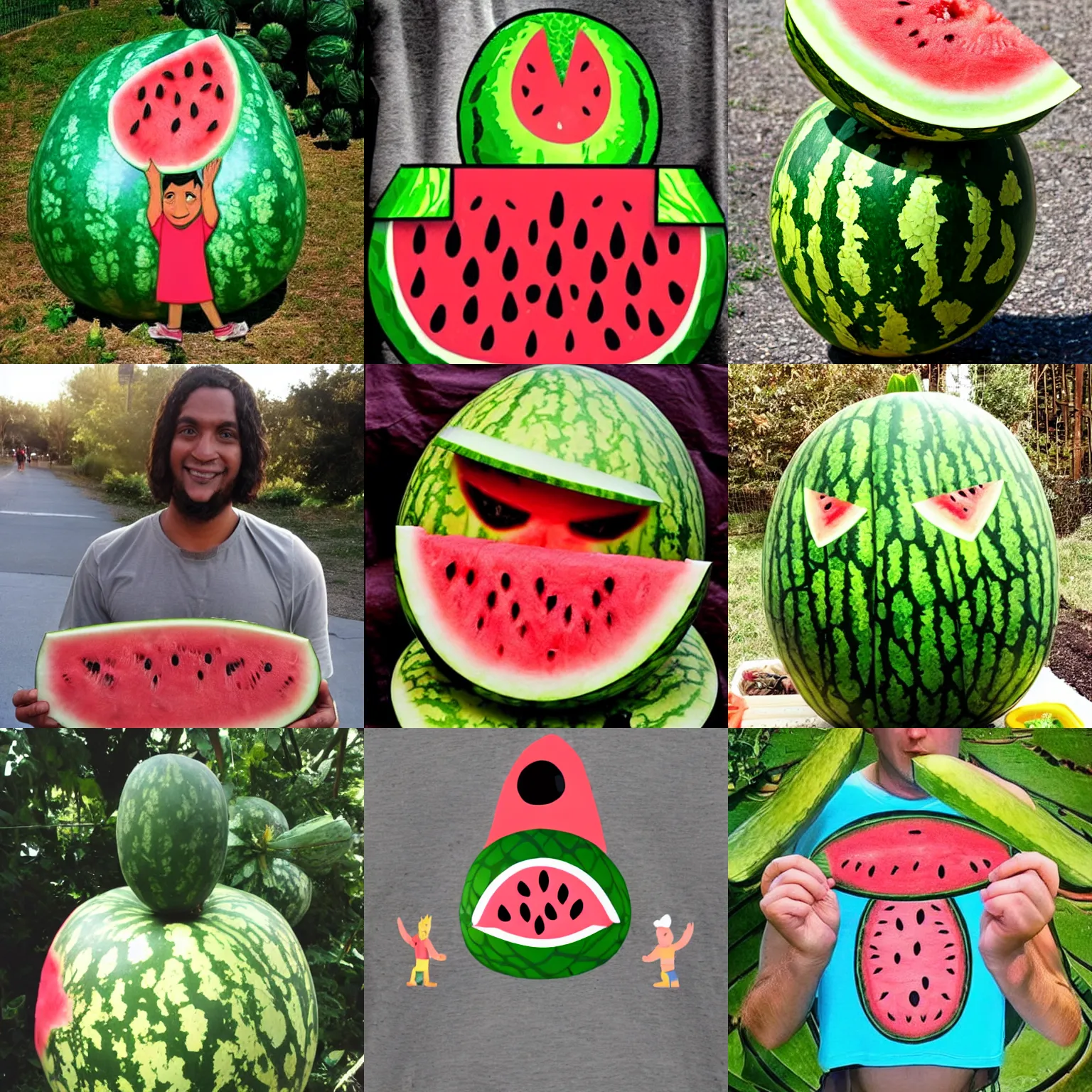 Prompt: watermelon god