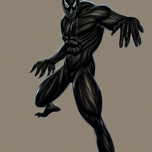 Image similar to venom symbiote as a werewolf, furaffinity