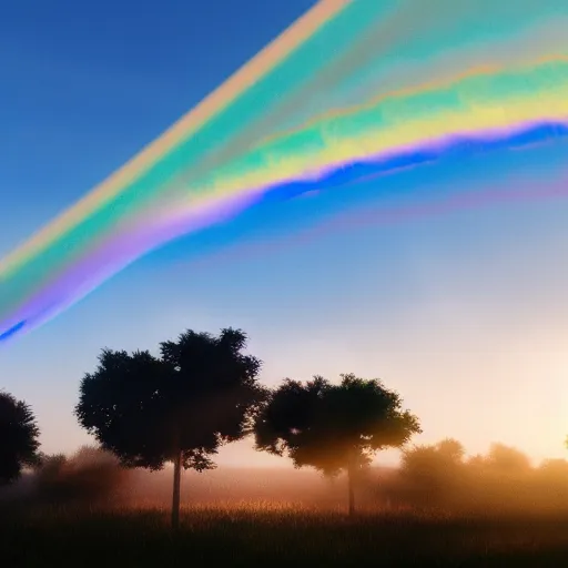 Image similar to multicolor clouds, volumetric lighting