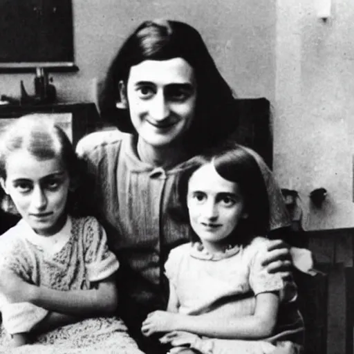 Image similar to Photograph of anne frank and her family in a room