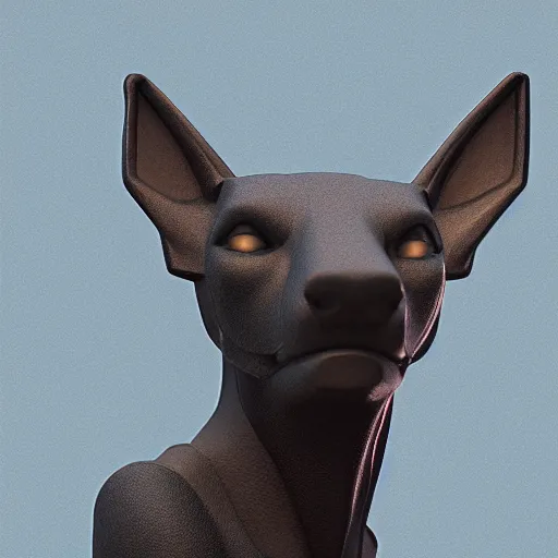 Image similar to digital anubis, nasus, head, by beeple