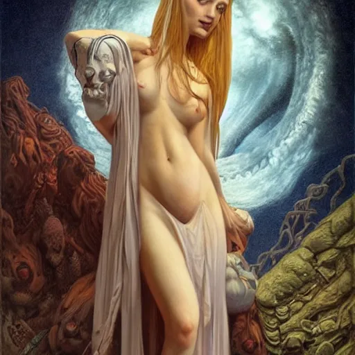 Image similar to an amazing masterpiece of art by gerald brom 🐐 🔥 serafina pekkola