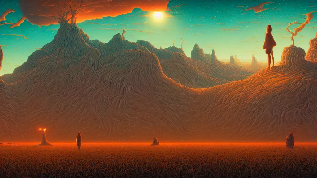 Image similar to lost in the other side of nowhere, digital painting. dreaming latent space. casey weldon. digital render. dan mumford. clean retro. bruce pennington.