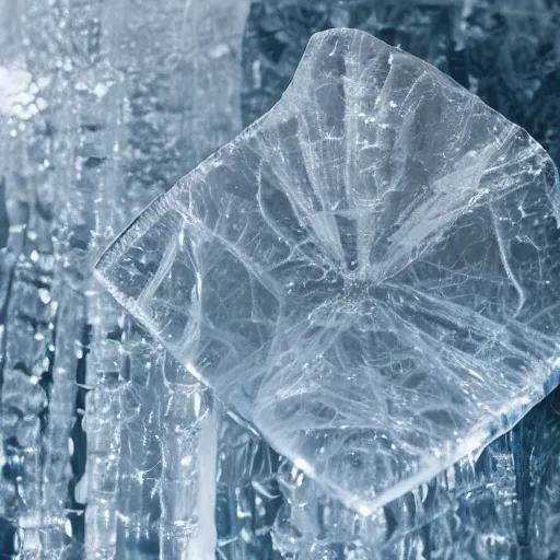 Image similar to see through clear sheet of ice in front of person