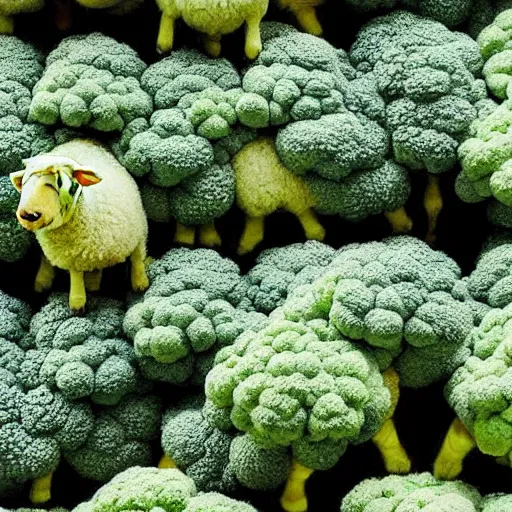 Image similar to sheep that looks like broccoli, broccoli sheep, sheep