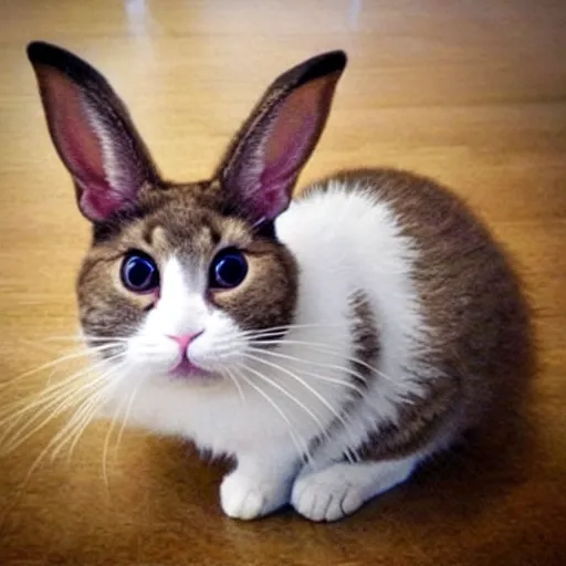Image similar to half bunny, half cat, baby animal, cute, adorable
