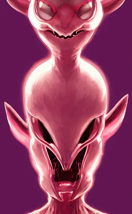 Image similar to character portrait art, ant alien, trending in artstation, purple color lighting