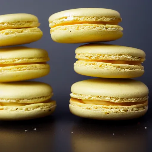 Prompt: photo of petrol - flavored macaroons