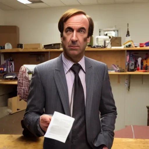 Prompt: Saul Goodman in the backrooms