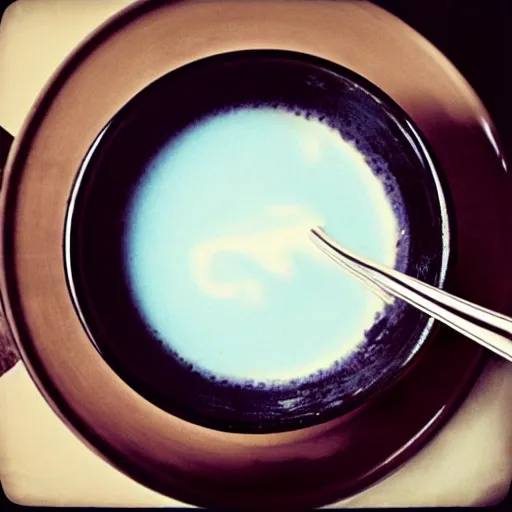 Prompt: “ a bowl of eyeballs in milk ”