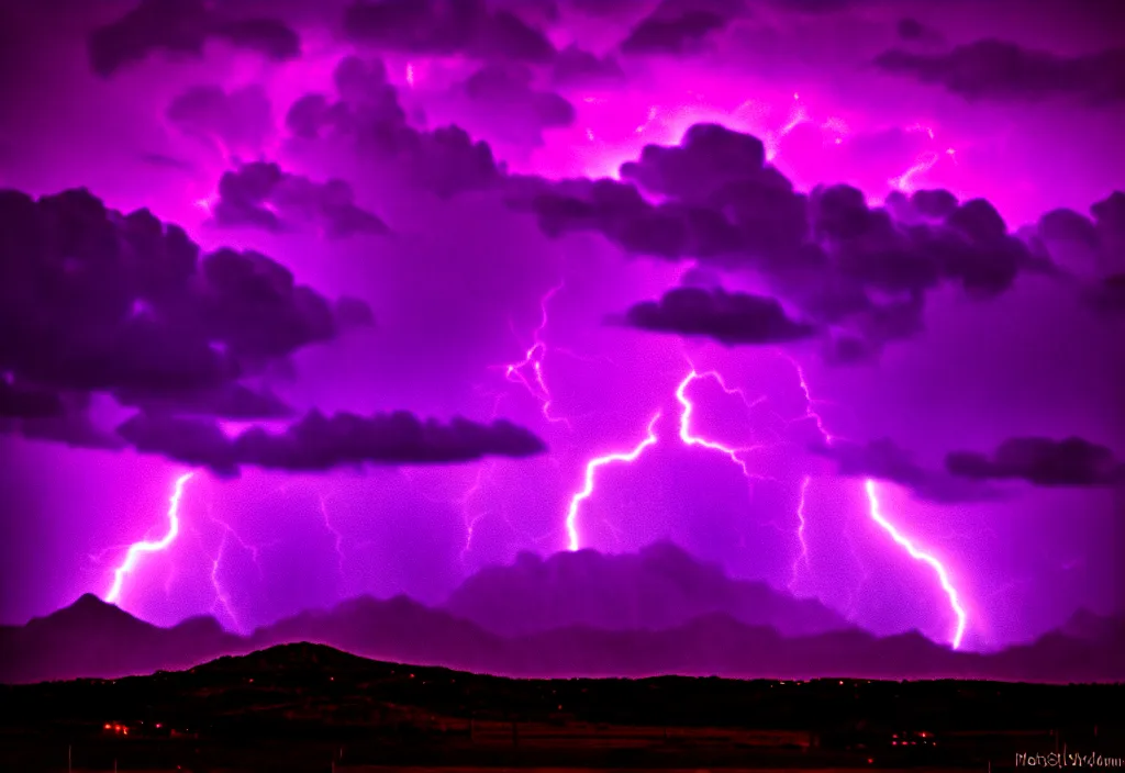 Prompt: purple color lighting storm with Aztecs fighting enemies nebula sky with dramatic clouds 50mm shot