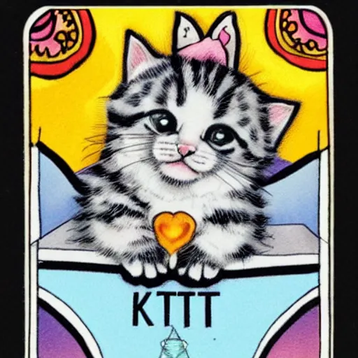 Prompt: kitten tarot card