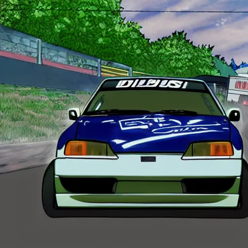 Image similar to Mitshubishi Eclipse GSX in Initial D, High quality, anime art,