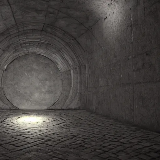 Prompt: underground labyrinth in liminal space, clean, unreal engine, photorealistic