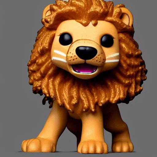 Image similar to a funko lion, 4 k, highly detailed