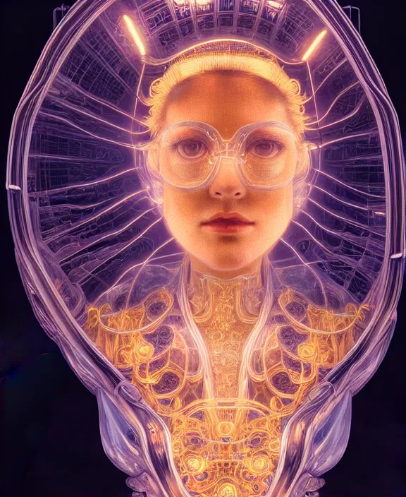 Prompt: intricate opulent transparent clear see - through portrait of microbes, fractal, neon lights, circuitry, dense industrial environment, ultra realistic, concept art, art deco, photorealistic, octane render, 8 k, unreal engine. art by nori inoguchi and sam kaplan and zachary goulko and christopher marley and artgerm and alphonse mucha