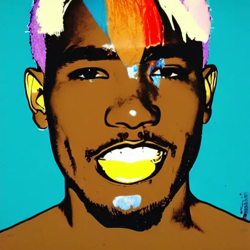 Image similar to frank ocean, by Andy Warhol