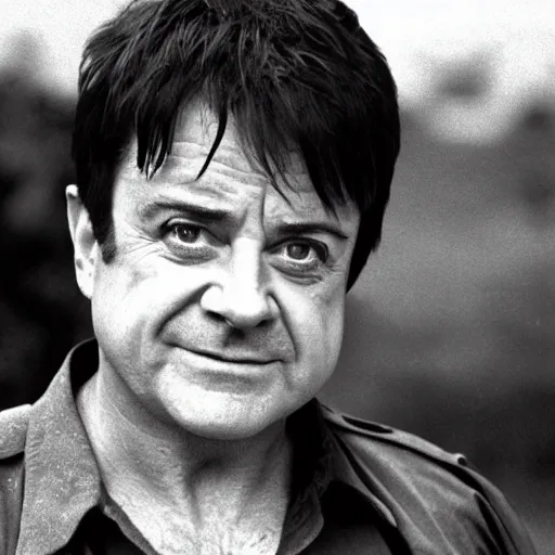 Prompt: nathan lane as rambo black and white photograph